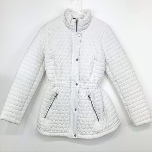 Marc New York White Quilted Gathered Jacket - Picture 1 of 15